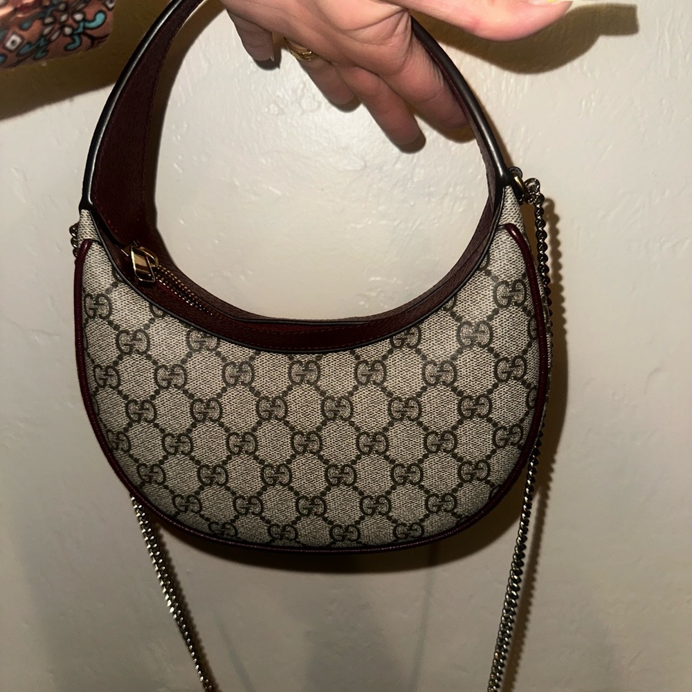 Gucci Ophidia Beige and Burgundy Shoulder Bag - Picture 8 of 11